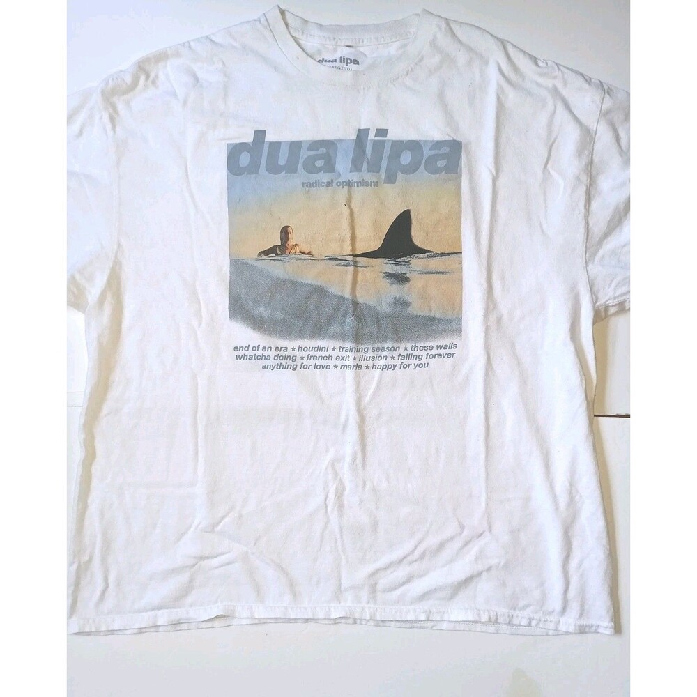 Dua Lipa Shirt Radical Optimism Men’s White Tee Size 2XL